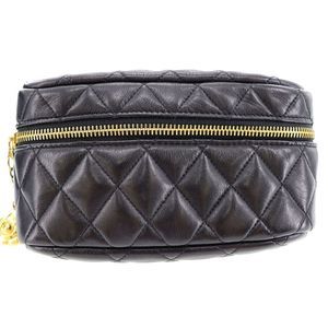 CHANEL Quilted Bum Bag Lambskin Leather Black